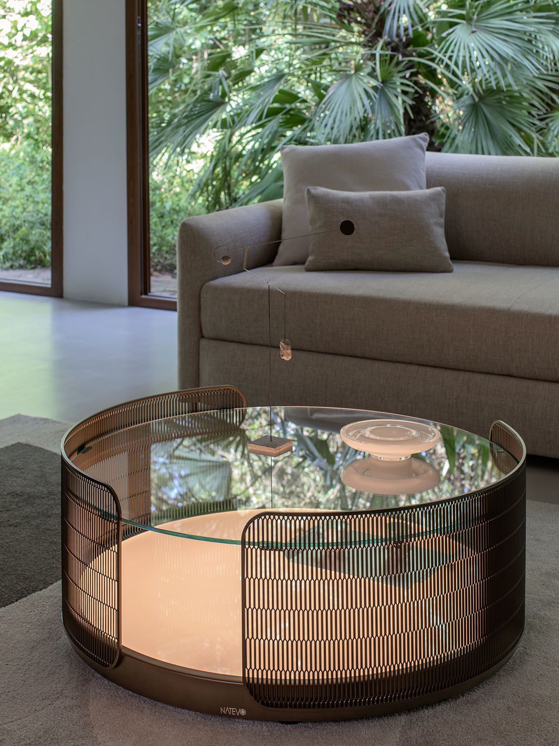 Круглый журнальный столик с изогнутой проволочной сеткой Natevo самогон ARCH-00121122 - Вид №9