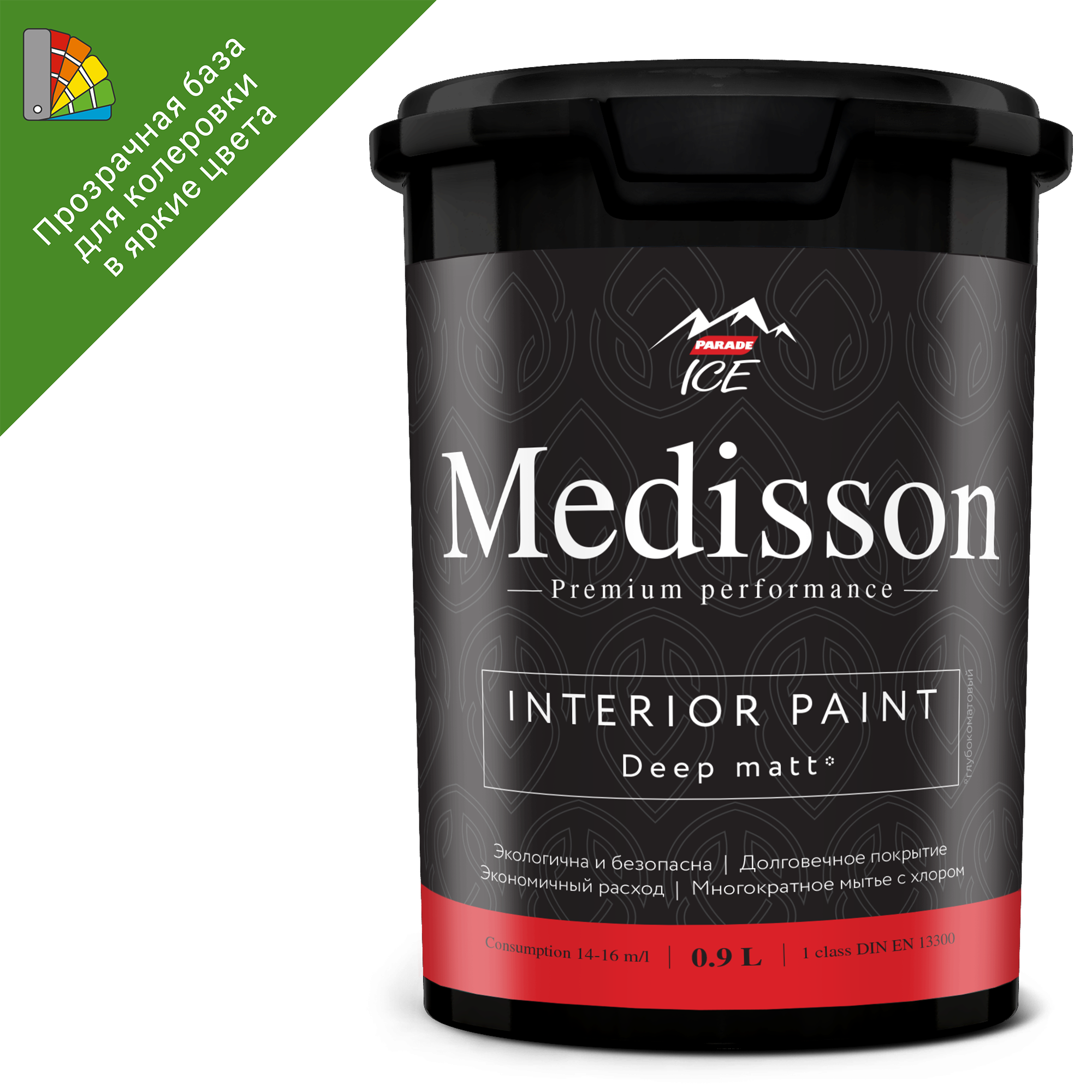 88749210 Краска для колеровки для стен и потолков Medisson прозрачная база 0.9 л STLM-0077941 PARADE