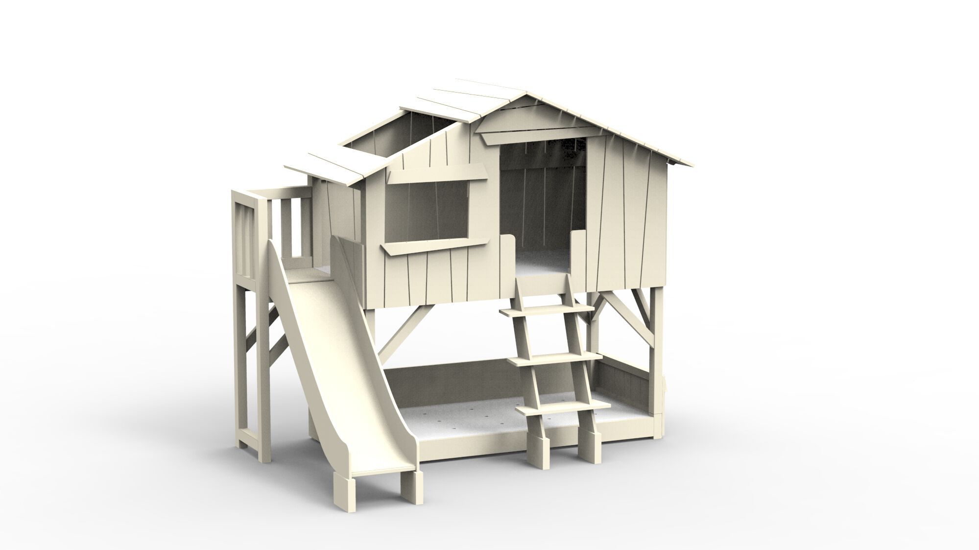 Двухъярусная кровать из МДФ с горкой и платформой Mathy by Bols TREEHOUSE BEDS &amp ARCH-00002332 - Вид №8