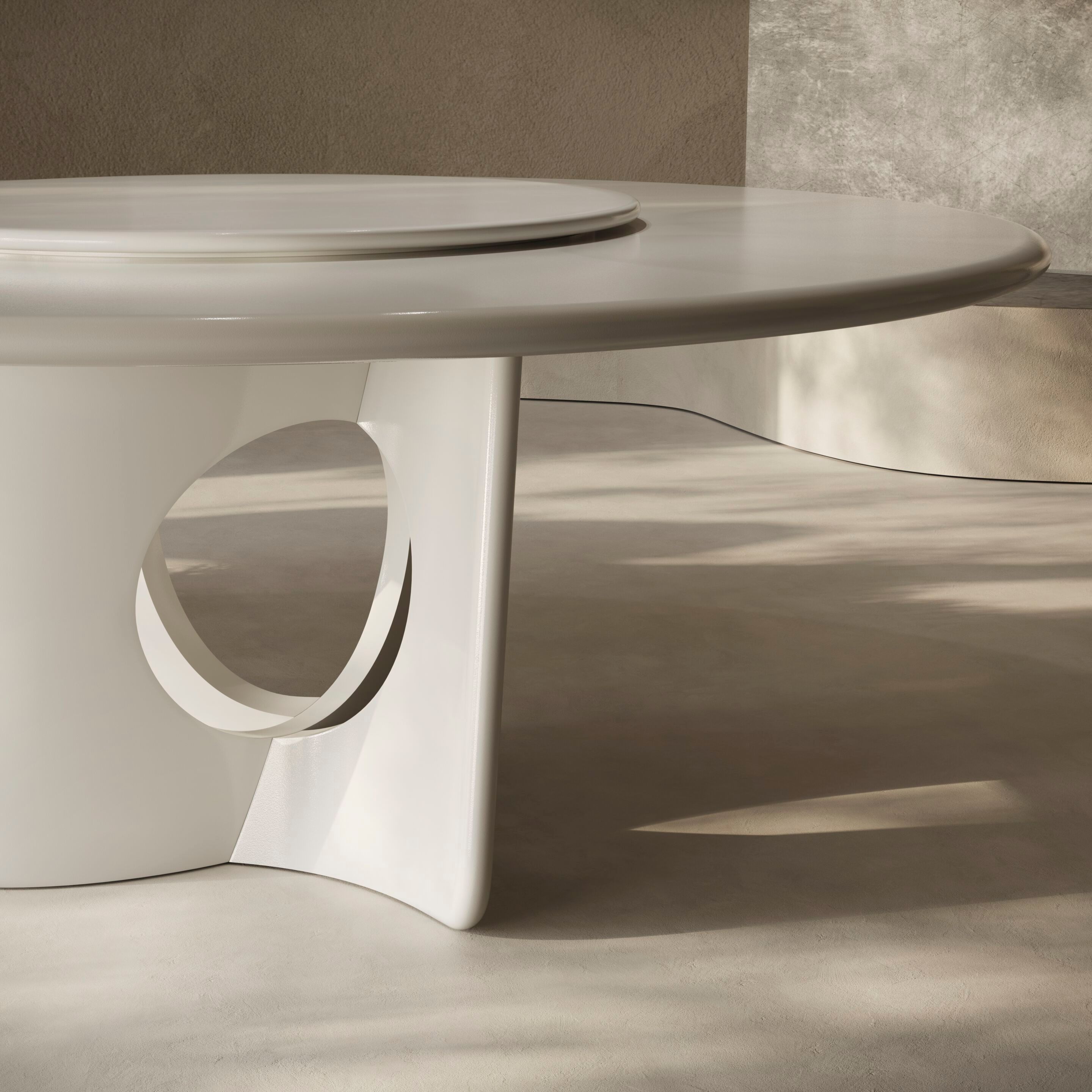 Круглый лакированный обеденный стол с Lazy Susan Natuzzi Italia Habita ARCH-00022215 - Вид №1
