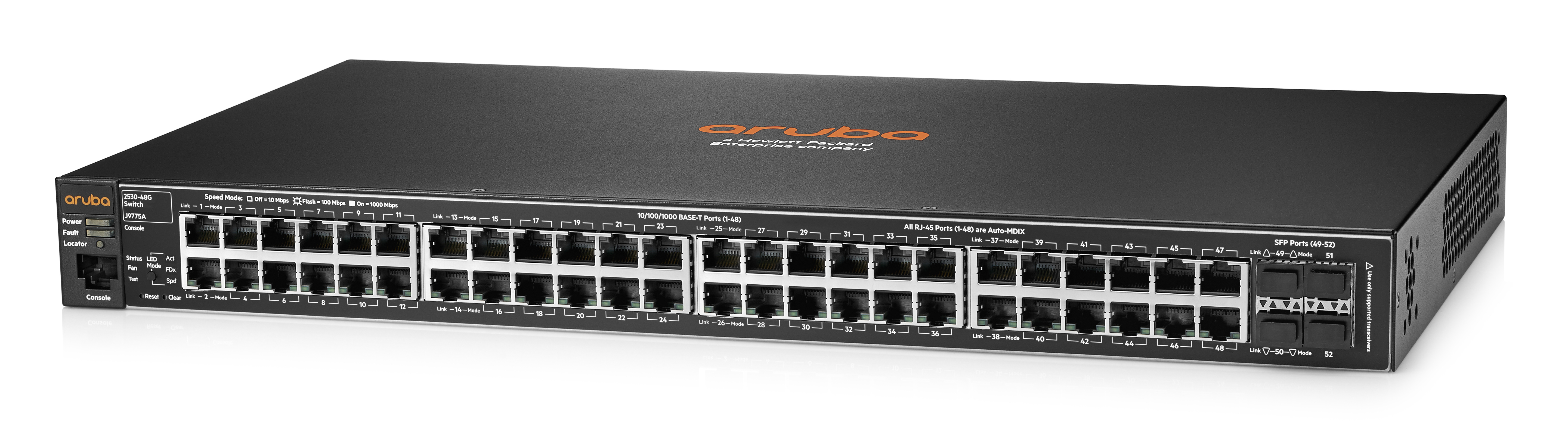 J9775A#ABB Aruba 2530 48g switch (managed, 48*10/100/1000 + 4 sfp, 19") HP Enterprise Santreyd  - Вид №1