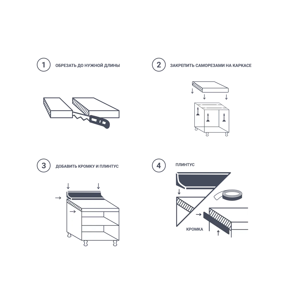 Столешница KONSENSA Дуб Корсика 120x80x2.5 см ДСП цвет светлое дерево ДСП Прямой угол STLM-2047531 - Вид №6