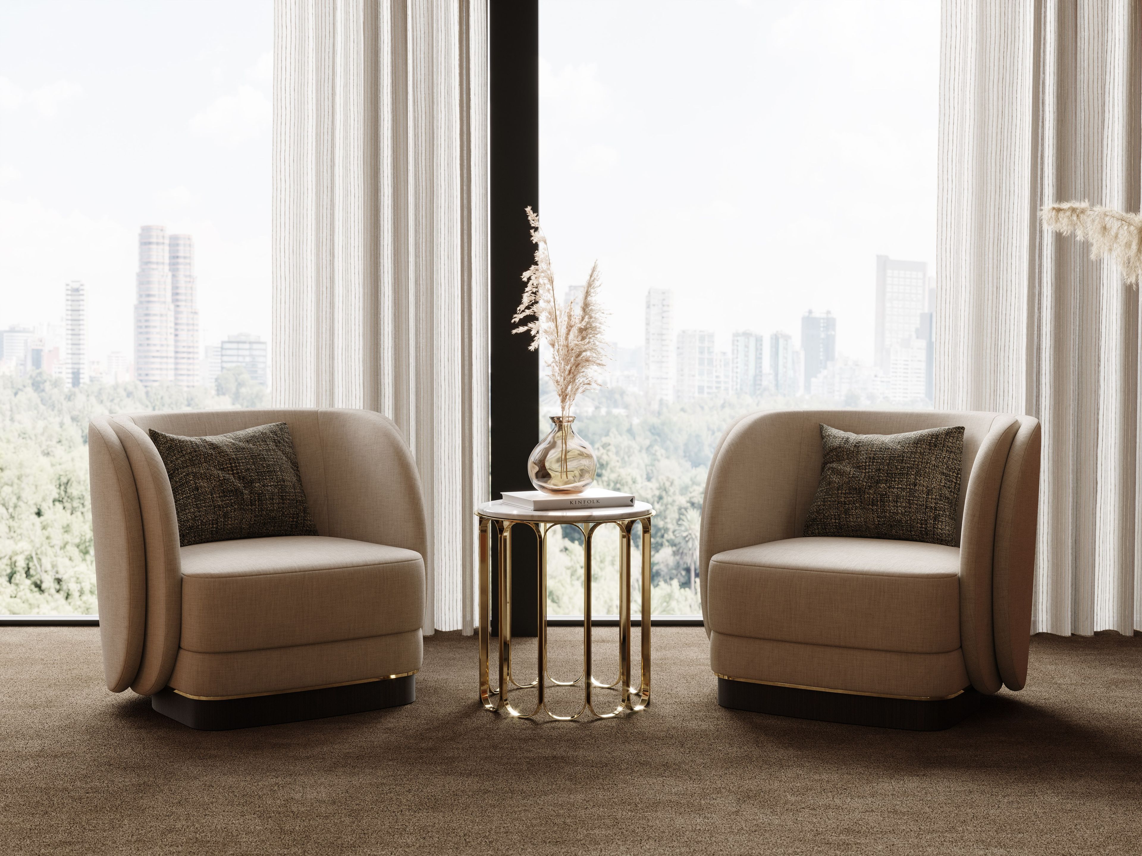 Льняное кресло с подлокотниками Laskasas AMBROSE ARCH-00013676 - Вид №2