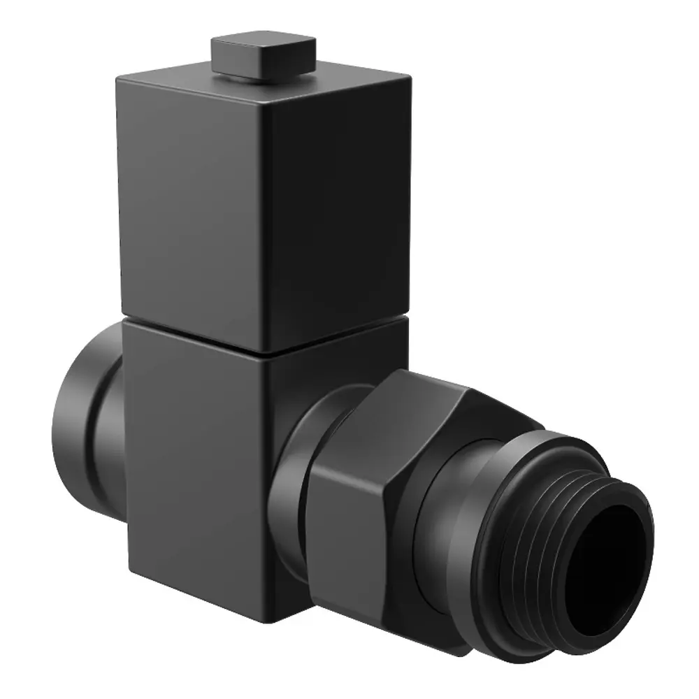 Набор вентилей для радиатора Royal Thermo Cube 1/2" прямой цвет черный STLM-2003131 - Вид №1