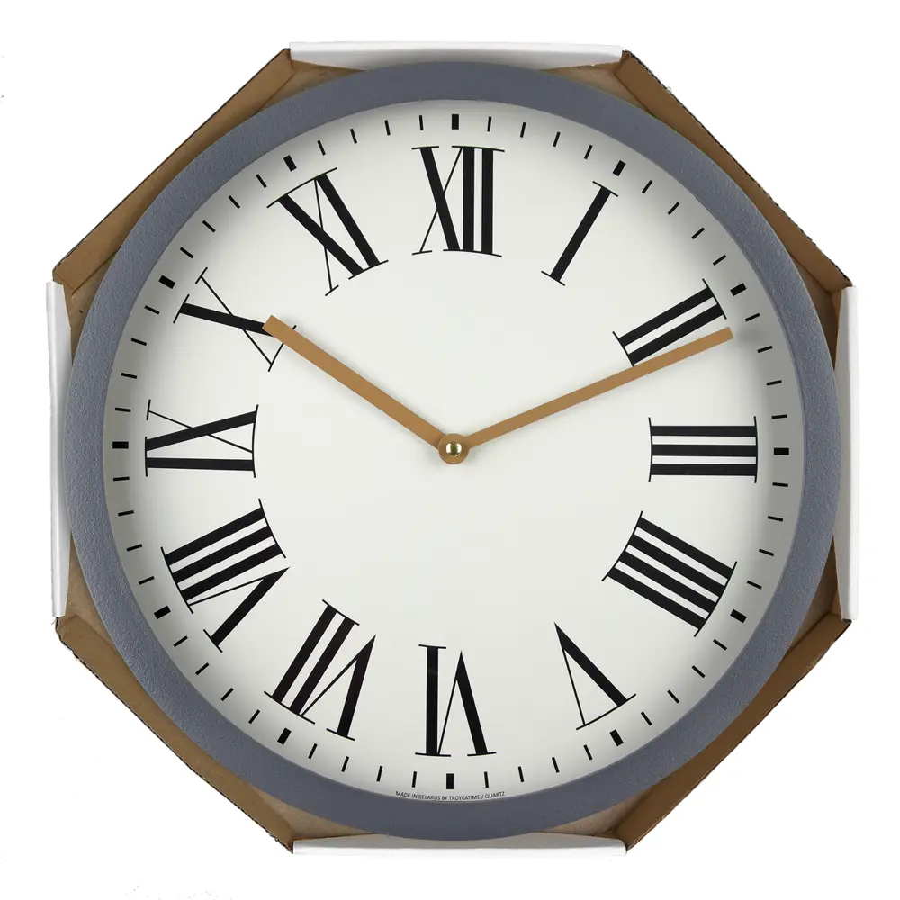 TROYKATIME Настенные часы с римским циферблатом в бело-серых тонах 89408016 STLM-1568674 - Вид №3