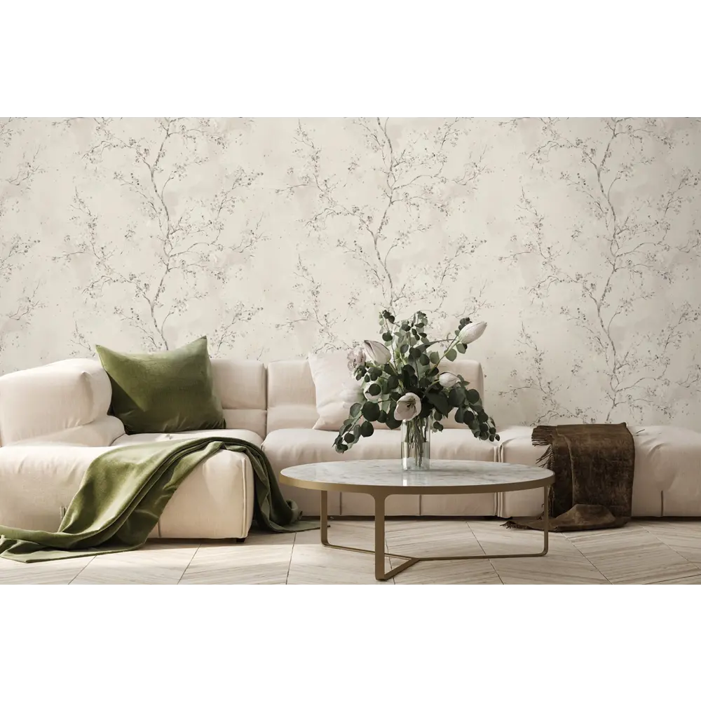 Обои Ateliero Scarlett бежевые с растительным узором в стиле кантри 89409067 STLM-1564160 - Вид №4