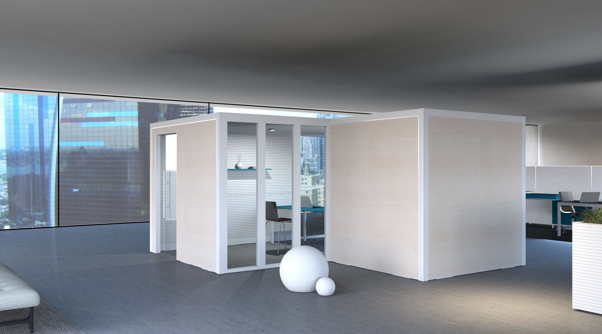 Многосторонняя акустическая офисная кабина со встроенным освещением Stefani Acoustic BOX ARCH-00151810 - Вид №3