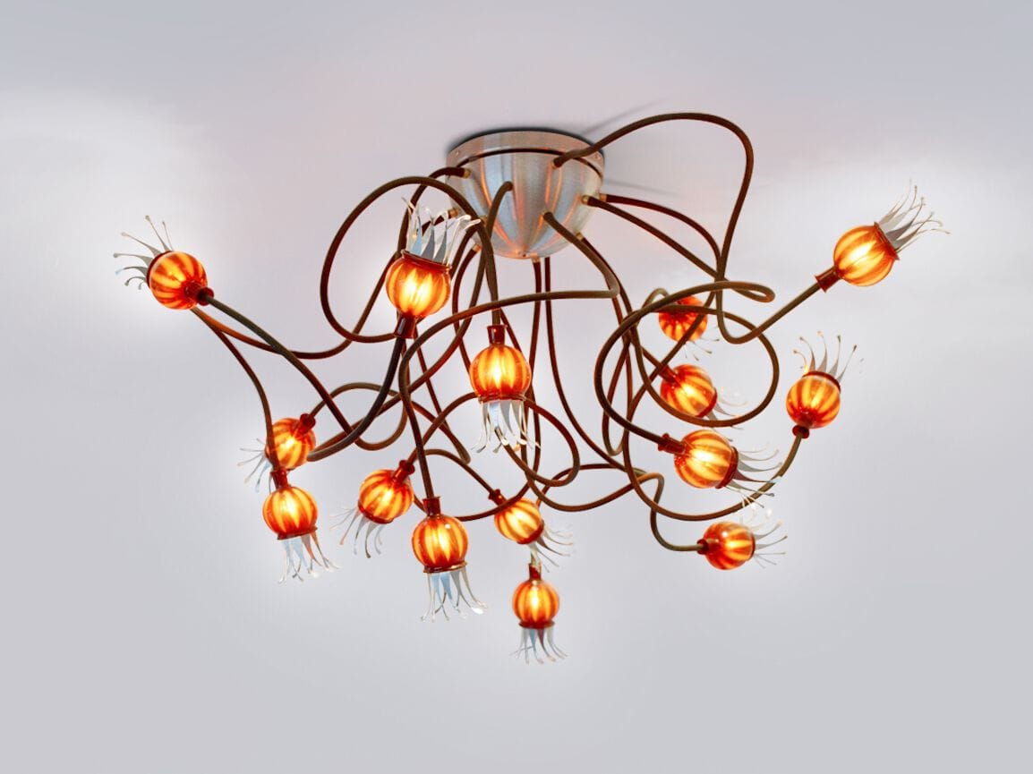 Алюминиевый и стеклянный светодиодный потолочный светильник с гибкой рукояткой serien.lighting POPPY ARCH-00151291 - Вид №4