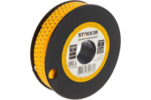 16240131 Кабель-маркер 0 для провода сеч.2,5мм, желтый, CBMR25-0 39097 STEKKER