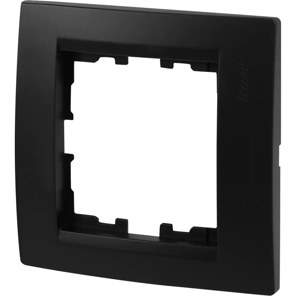 Рамка для розеток и выключателей Lezard Karina 1 пост горизонтальная цвет черный бархат STLM-2012720 - Вид №1