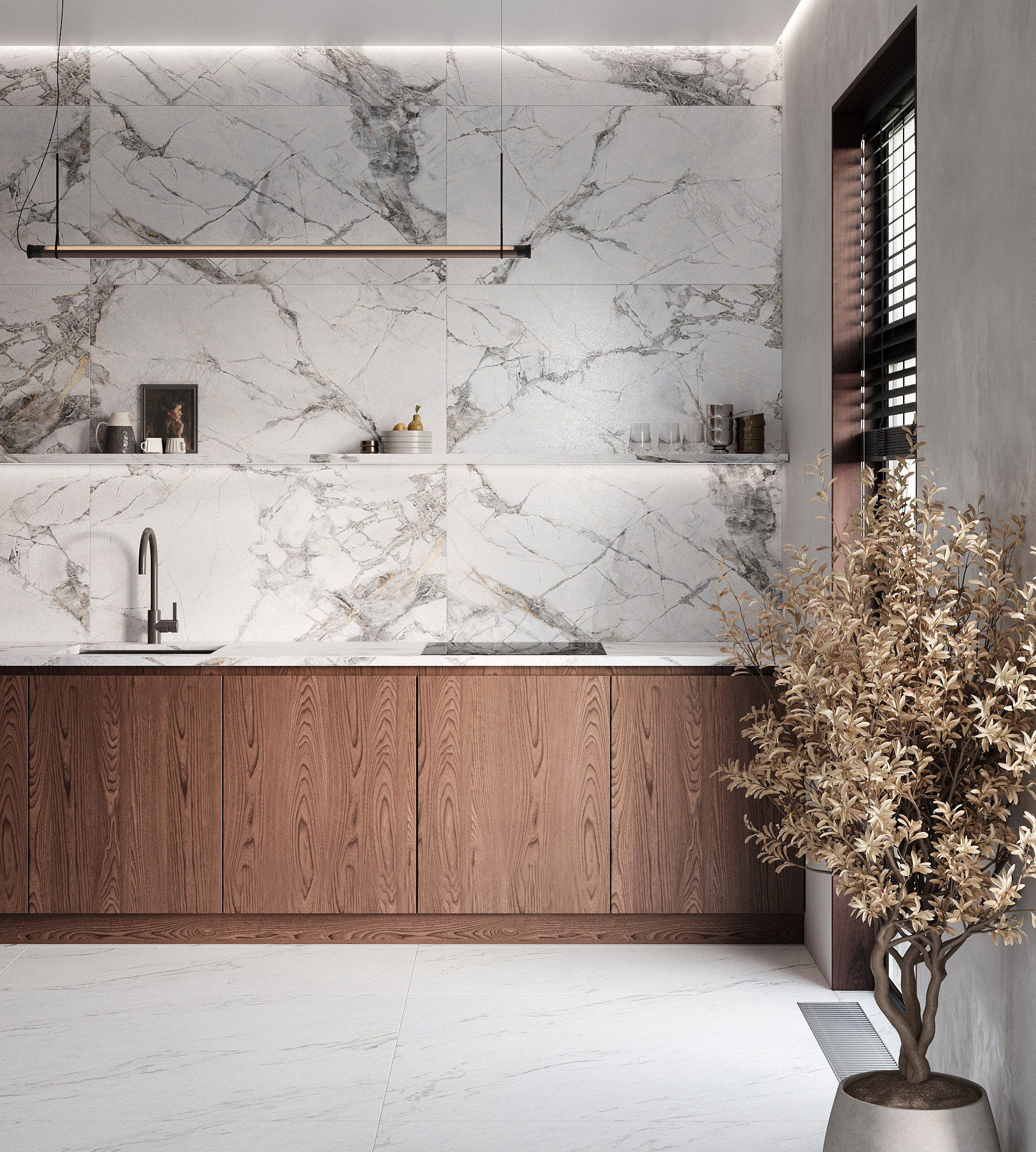 Керамогранит MALTA BIANCO LAPPATO 60х120 Arcadia Ceramica CL4008-A - Вид №1