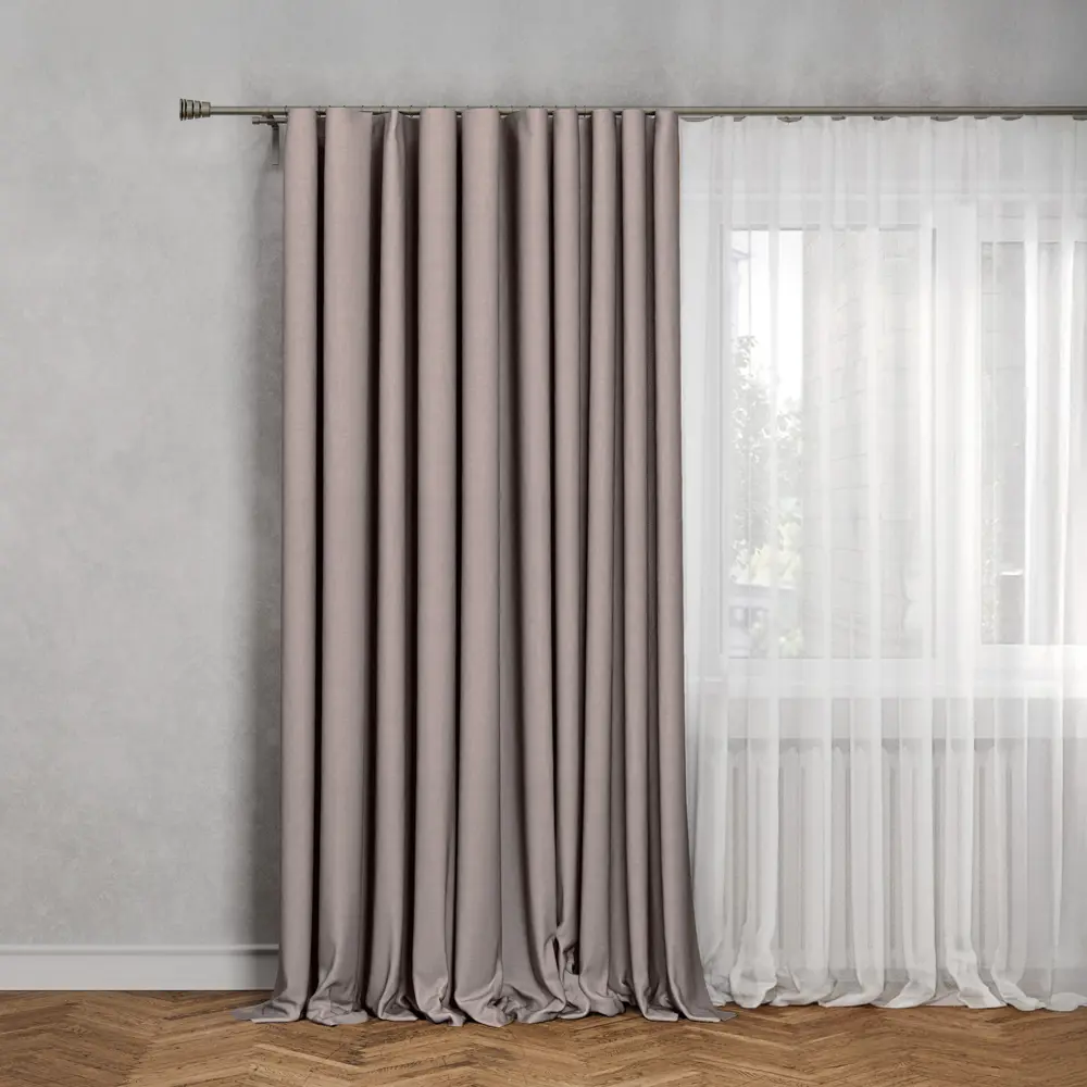 KREAFORTA Plaga - Штора блэкаут с лентой и скрытыми петлями, коричневая 89431246 STLM-1581928