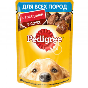 ПР0053688*28 Корм для собак Говядина в соусе пауч 85г (упаковка - 28 шт) PEDIGREE