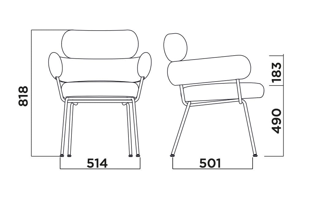 Мягкий тканевый стул с подлокотниками Infiniti Takumi ARCH-00051120 - Вид №7
