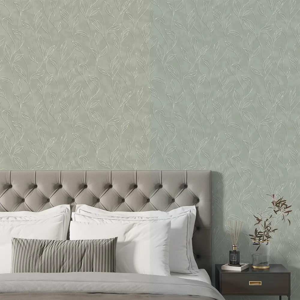 Обои флизелиновые Wallsecret Liola с растительным рисунком, зеленые, 1.06 м 89423682 STLM-1564294 - Вид №5