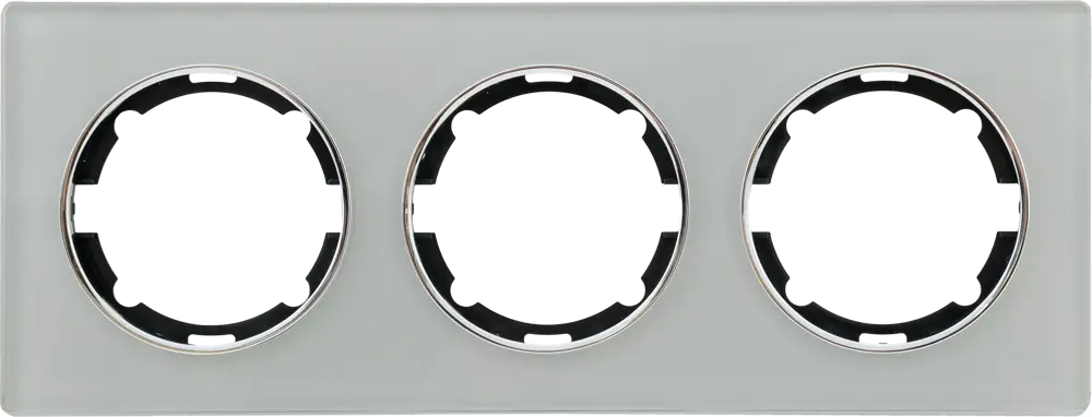 ONEKEYELECTRO Стеклянная тройная рамка для розеток серый глянец 82838533