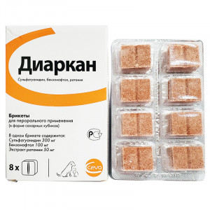 Т00000716 Препарат для кошек и собак Диаркан сахарные кубики от диареи 1кубик CEVA