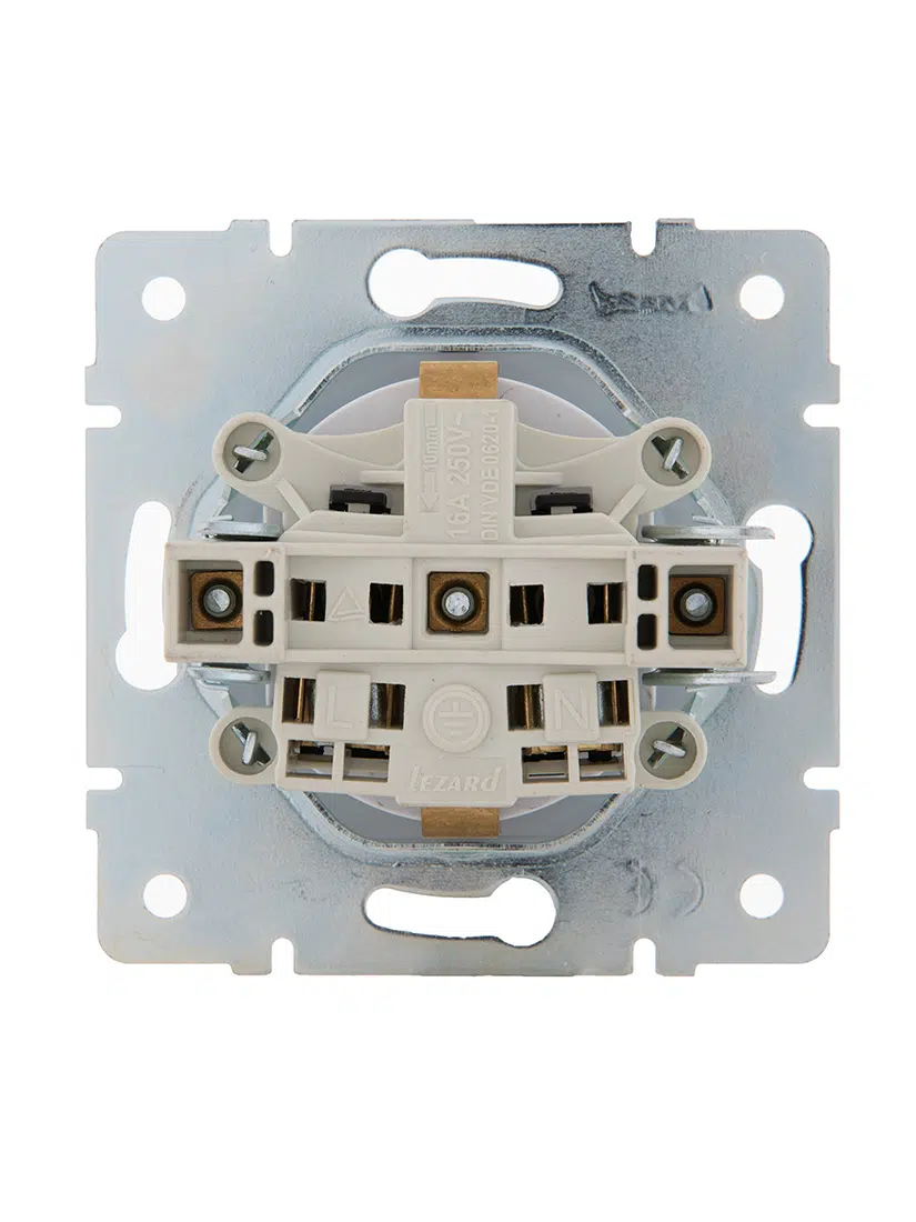 KARINA Розетка сз с крышкой белый LEZARD 707-0288-123В - Вид №4