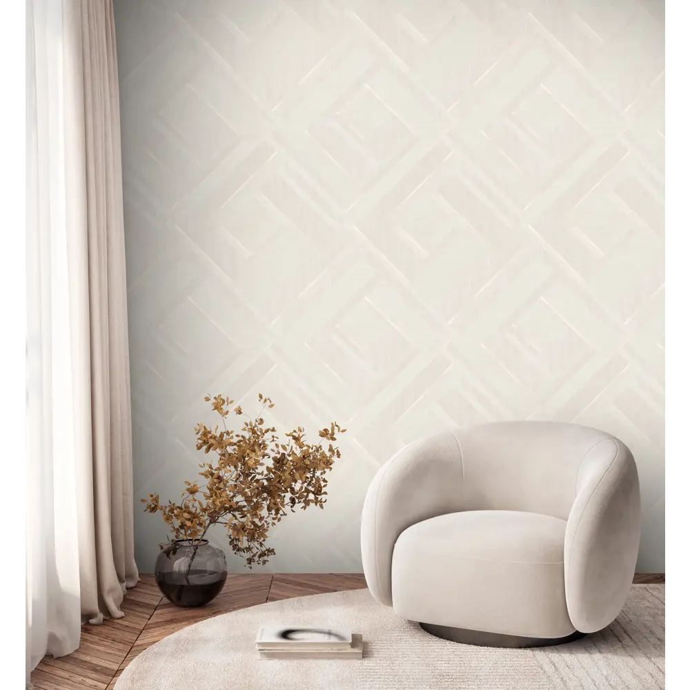 WALLSECRET Decorium - Флизелиновые обои молочного оттенка для элегантного интерьера 89366703 STLM-0832180 - Вид №5