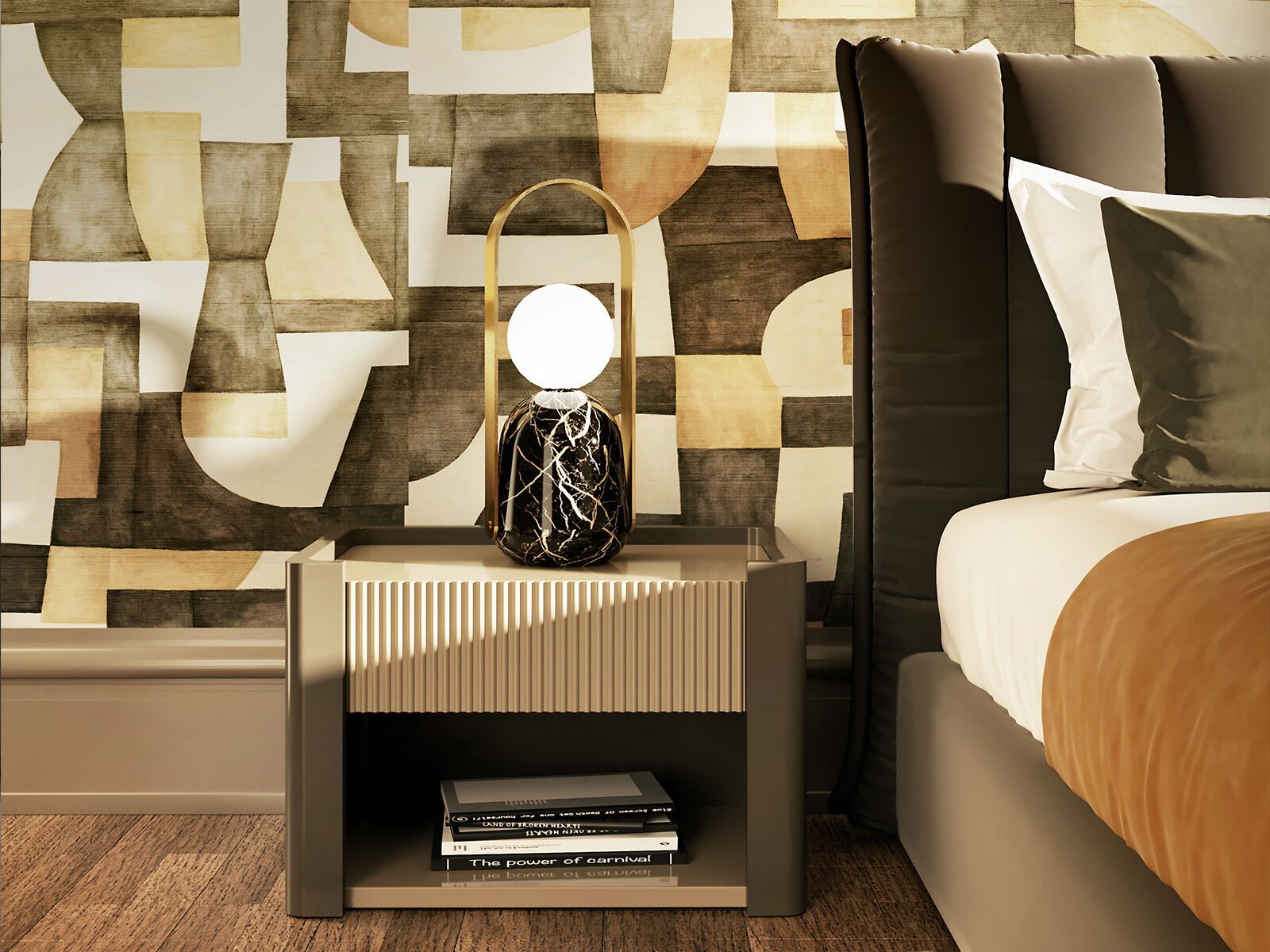 Деревянная прямоугольная тумбочка с ящиками ANA ROQUE INTERIORS ARCH-00066673 - Вид №1