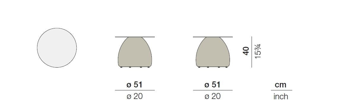 Круглый садовый журнальный столик с керамической столешницей DEDON белые грибы ARCH-00132203 - Вид №17