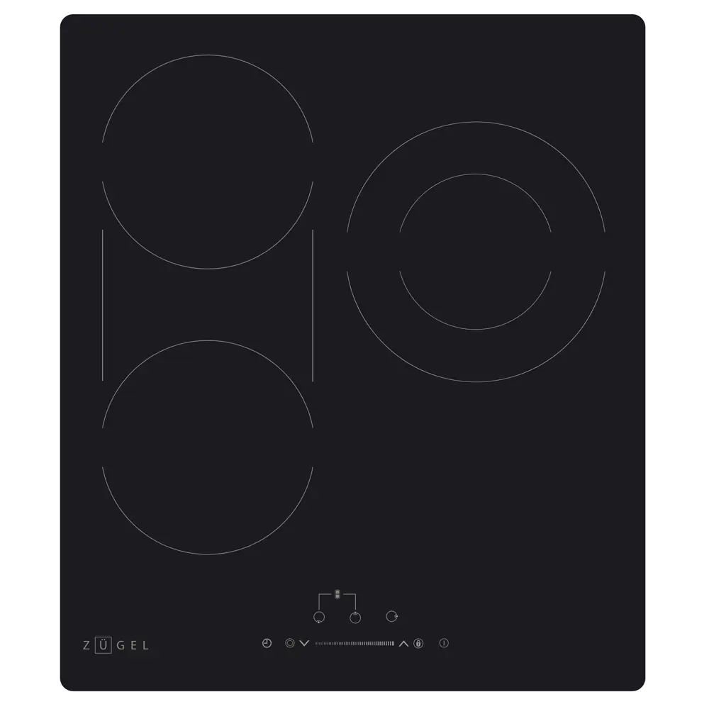Стеклокерамическая варочная панель Zugel ZEH451C 45x4.4x52 см 3 конфорки цвет черный STLM-2121286 - Вид №1