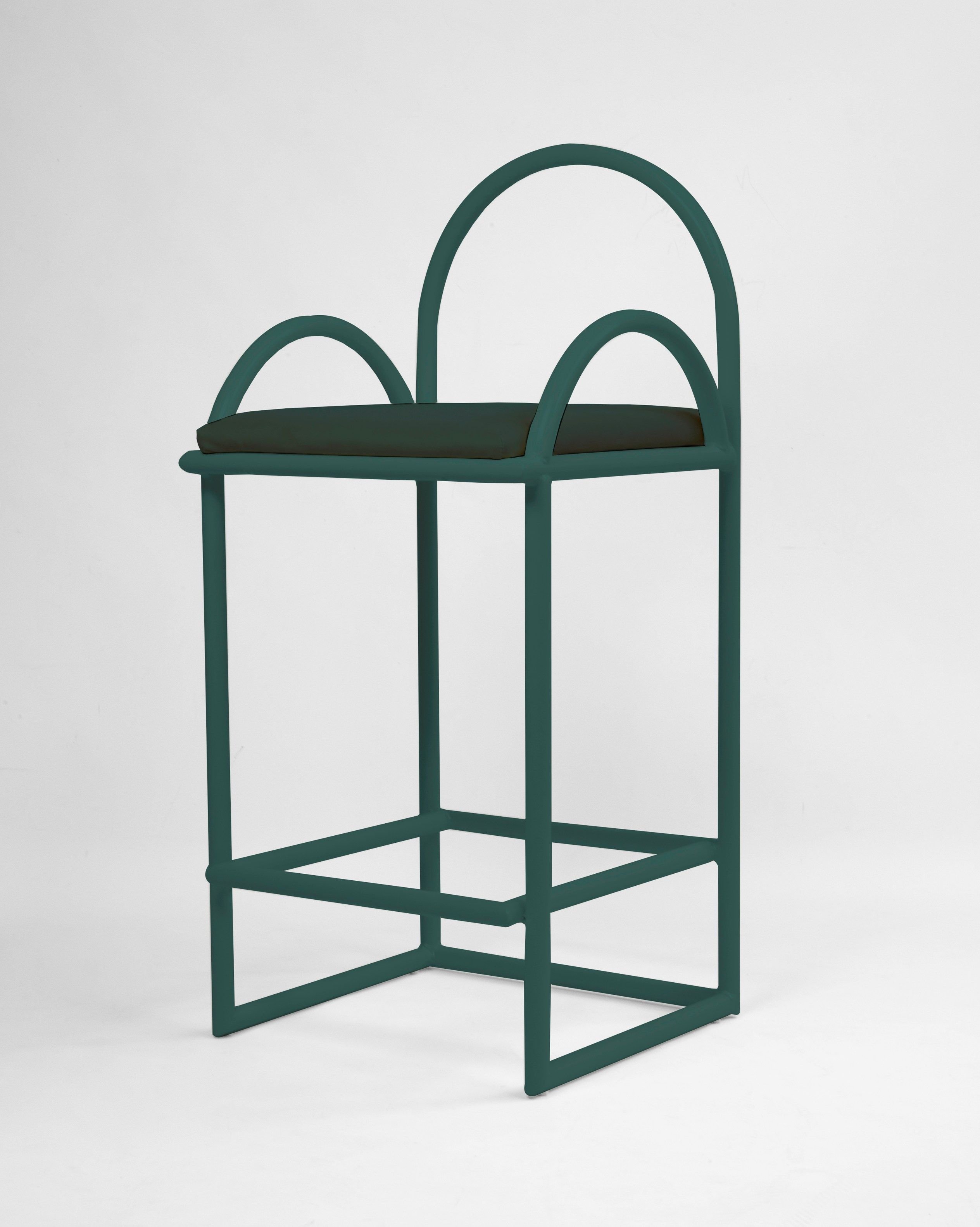 Высокий металлический стул с мягким сиденьем Houtique ARCH-00114337 - Вид №17