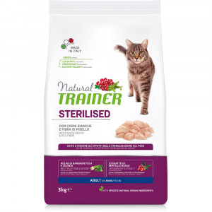 ПР0059542 Корм для кошек TRAINER Natural Sterilised для стерилизованных, свежее белое мясо сух. 10кг NATURAL TRAINER