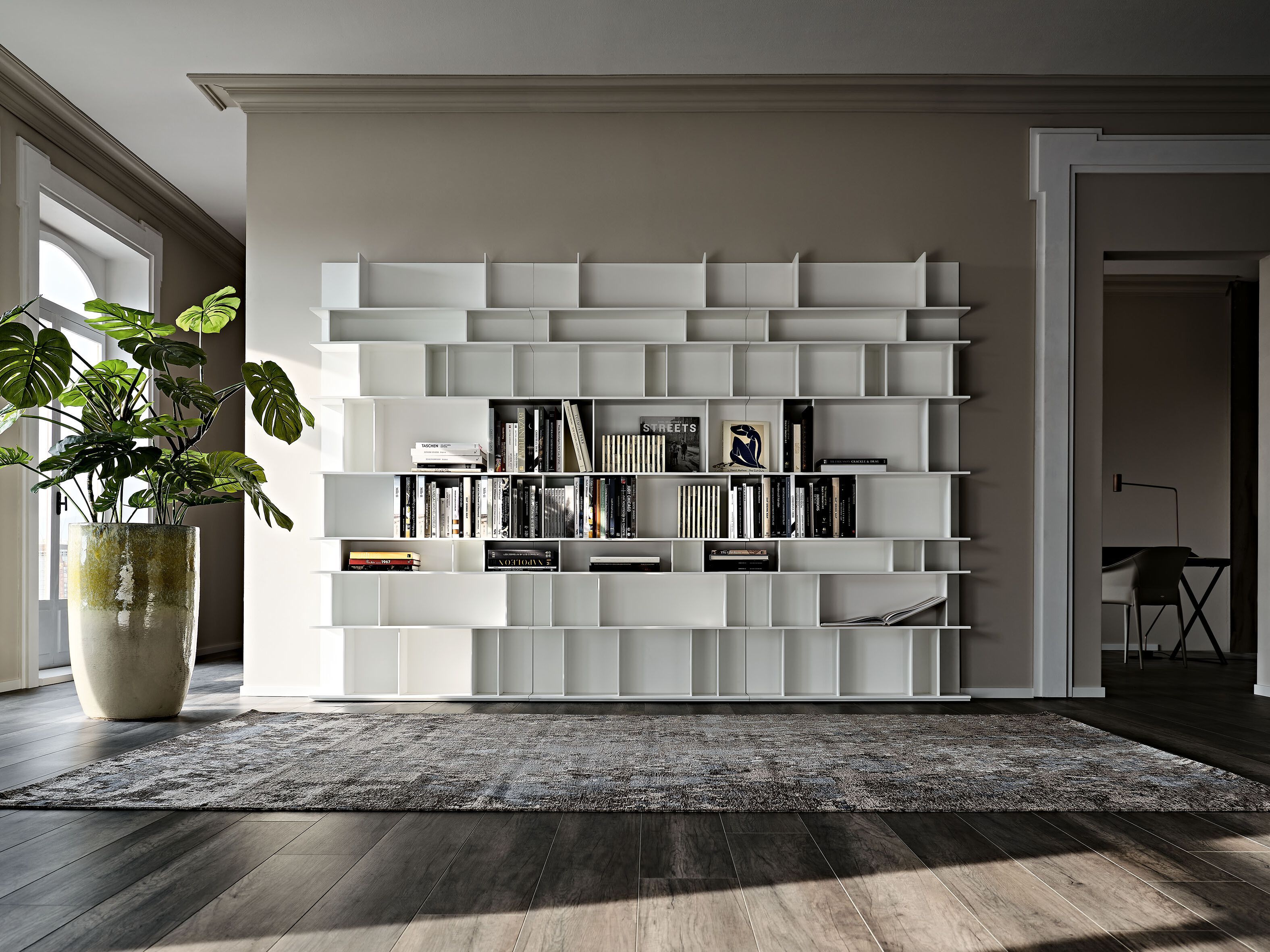 Секционный книжный шкаф из дерева Cattelan italia WALLY ARCH-00136184