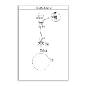 93812795 Люстра подвесная Piegare SL290.513.01 E27 1 лампа 2 м² STLM-0574679 ST LUCE