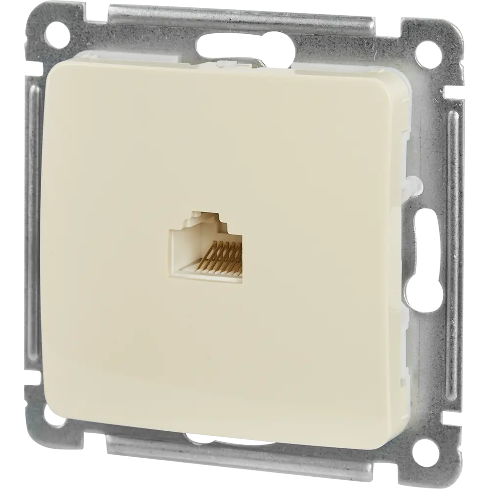 Розетка компьютерная встраиваемая Hegel РСК-400-01 цвет слоновая кость STLM-2044654 - Вид №1