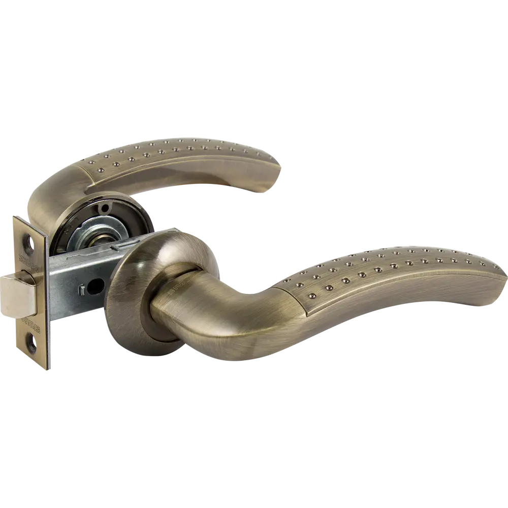 Комплект дверных ручек без запирания SET45/Z INTRO RM/HD AB-6 зеленая бронза FUARO STLM-2076058