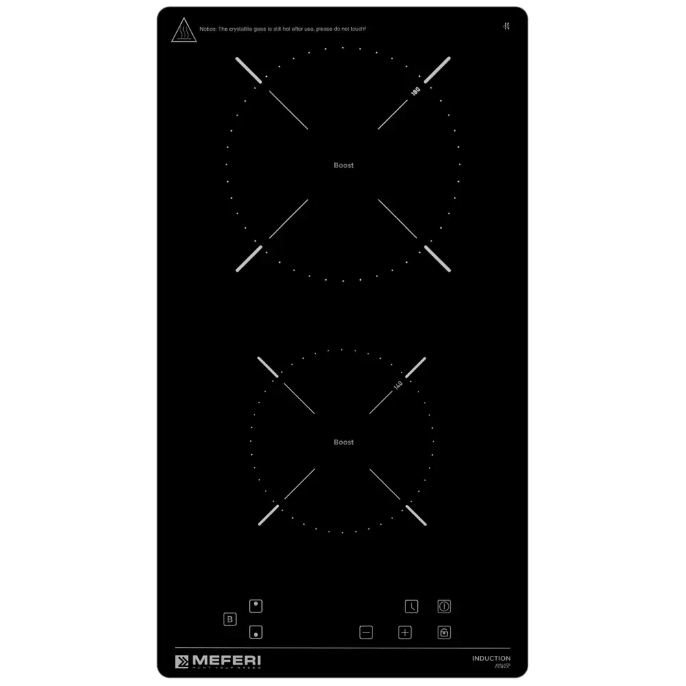 Индукционная варочная панель Meferi MIH302BK POWER 29 см 2 конфорки цвет черный