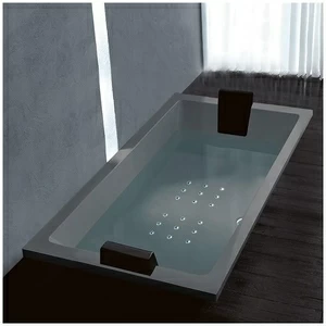 Ванна Gruppo treesse Quadra 181 V071C-DX-SE серая с аэромассажем прямоугольная встроенная правая