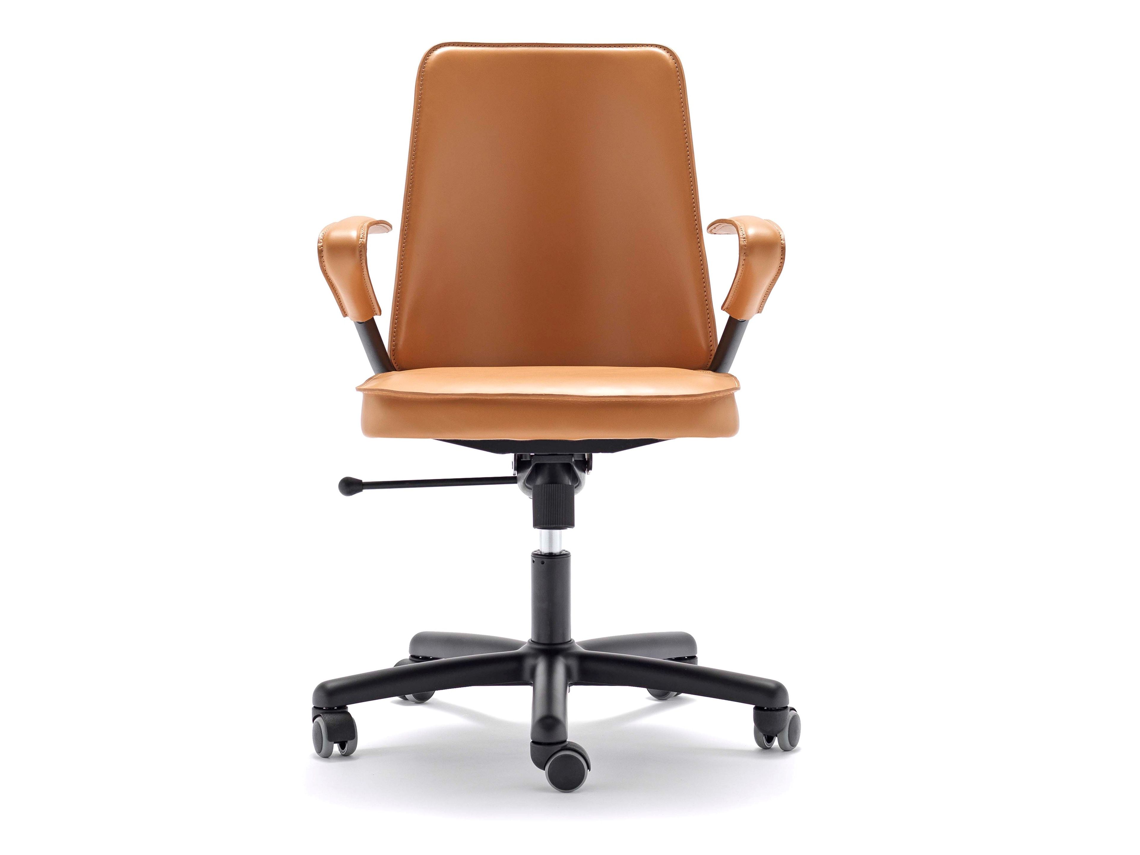 Регулируемый по высоте офисный стул из кожи с подлокотниками Fasem LUNA ARCH-00129410 - Вид №1