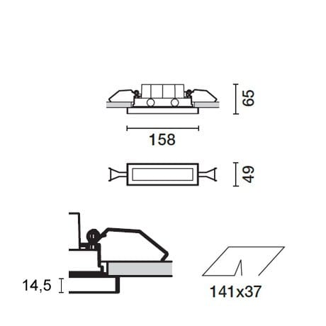 Утопленный заливки формы алюминиевый светодиодный наружный прожектор iGuzzini Laser Blade InOut ARCH-00025801 - Вид №2