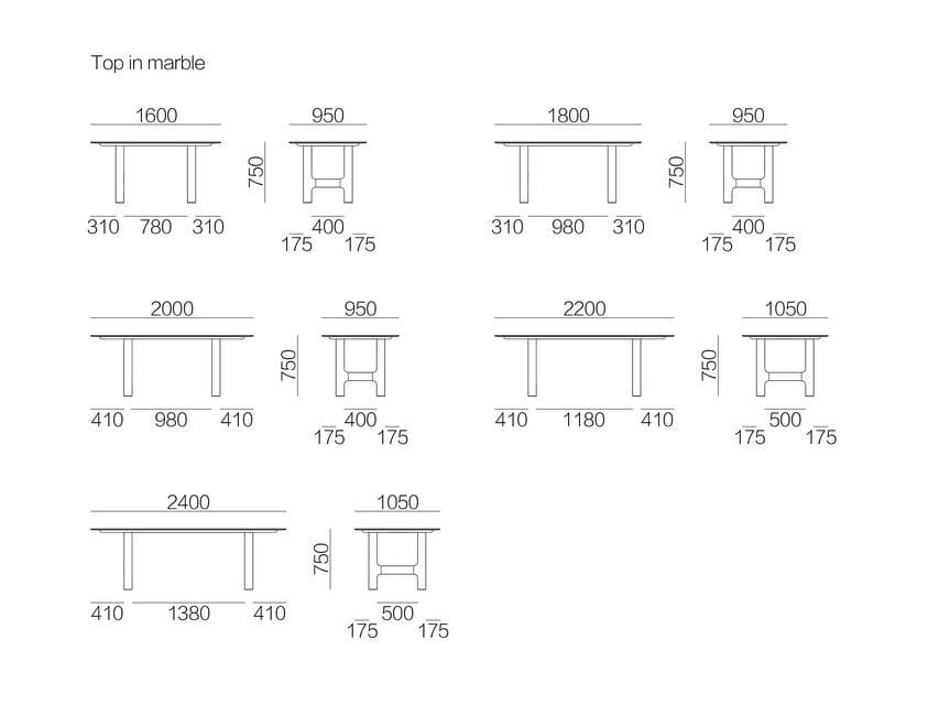 Прямоугольный обеденный стол HC28 maison 2H ARCH-00076620 - Вид №2