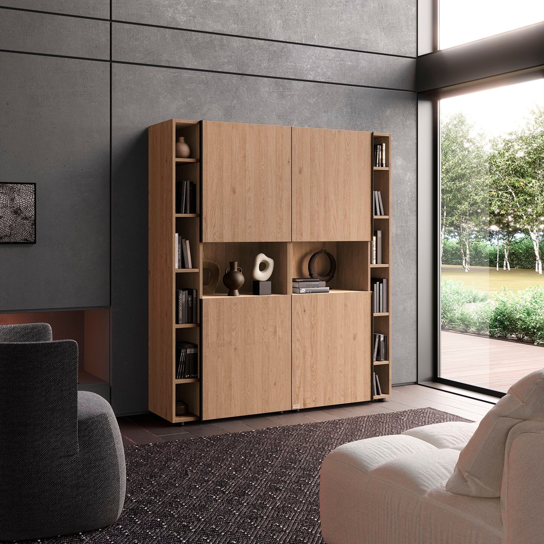 Настенный книжный шкаф из меламинированного материала Mobili Fiver ROMINA ARCH-00138664 - Вид №47