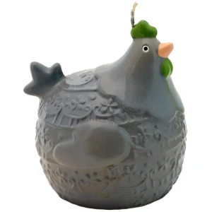 Свеча Курица с росписью серая 13 см