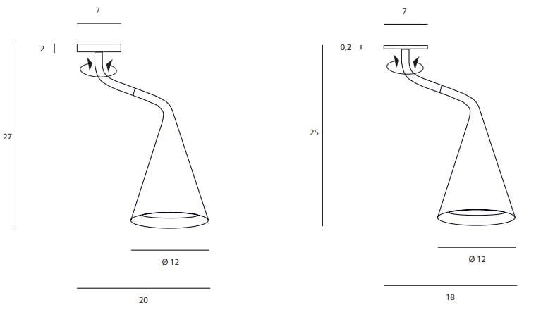 Окрашенная металлическая регулируемая потолочная лампа Tooy ARCH-00085787 - Вид №2