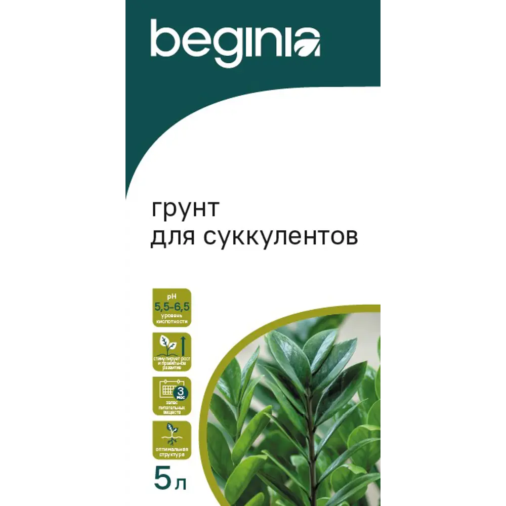 Грунт BEGINIA для замиокулькаса и суккулентов 5 л STLM-2079675