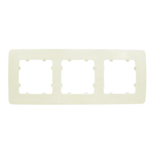 Рамка для розеток и выключателей Hegel 3 поста цвет слоновая кость