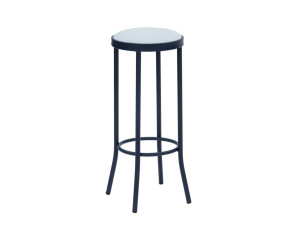 Высокий стальной стул со встроенной подушкой и подставкой для ног