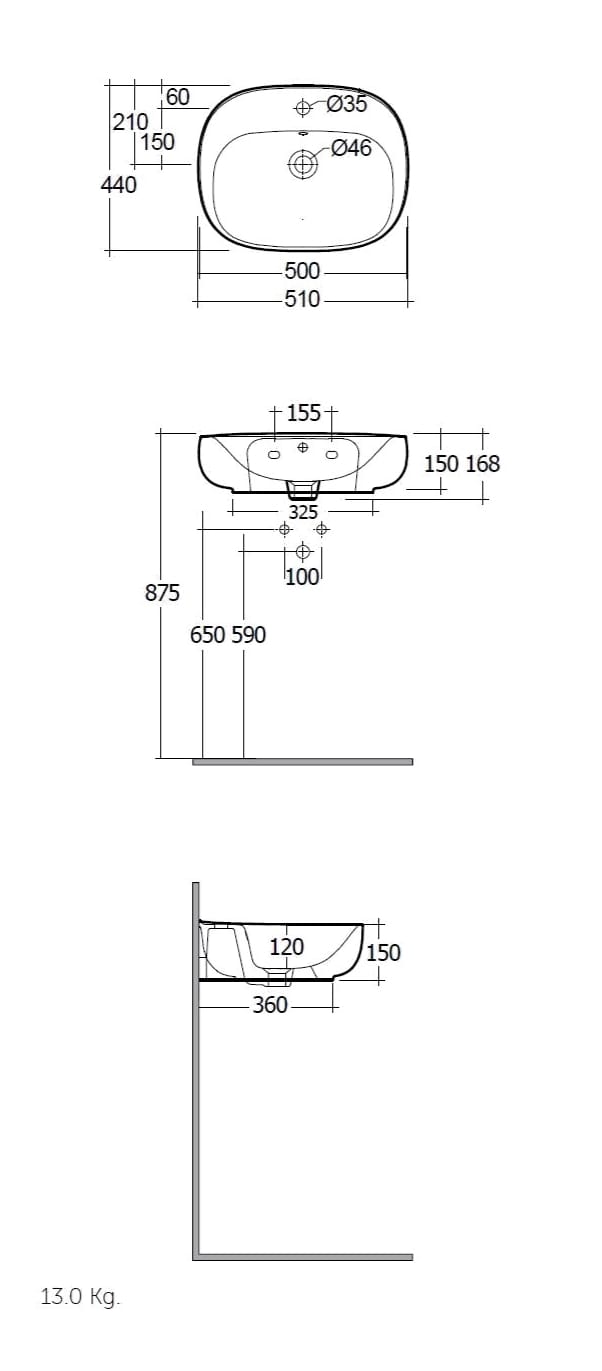 Керамическая овальная подвесная раковина RAK Ceramics RAK-Illusion ARCH-00126794 - Вид №7
