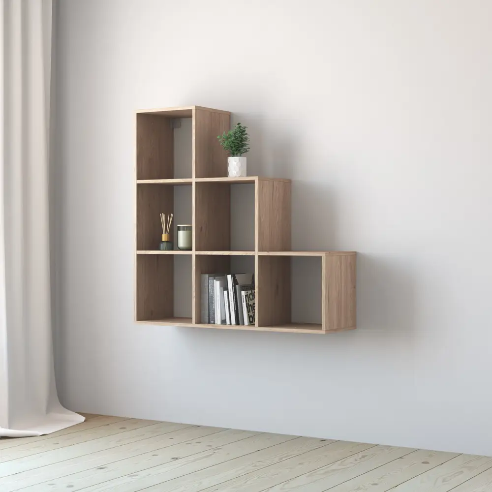 Стеллаж КУБ 6 секций 105х105х32 см ЛДСП цвет дуб 82480984 STLM-2127269 Santreyd  - Вид №6