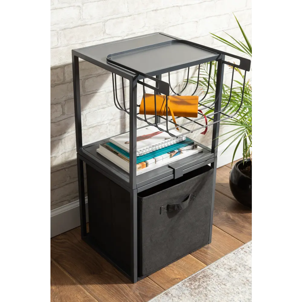 Короб-органайзер KONSENSA 31x31x31 см полиэстер цвет чёрный Kub STLM-2151668 - Вид №7