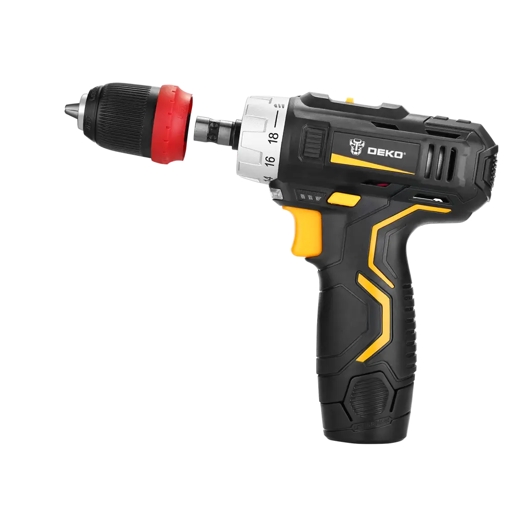 Дрель-шуруповерт аккумуляторная Deko GCD12DU3, 12 В Li-Ion 2x1.5 Ач STLM-2188414 - Вид №6
