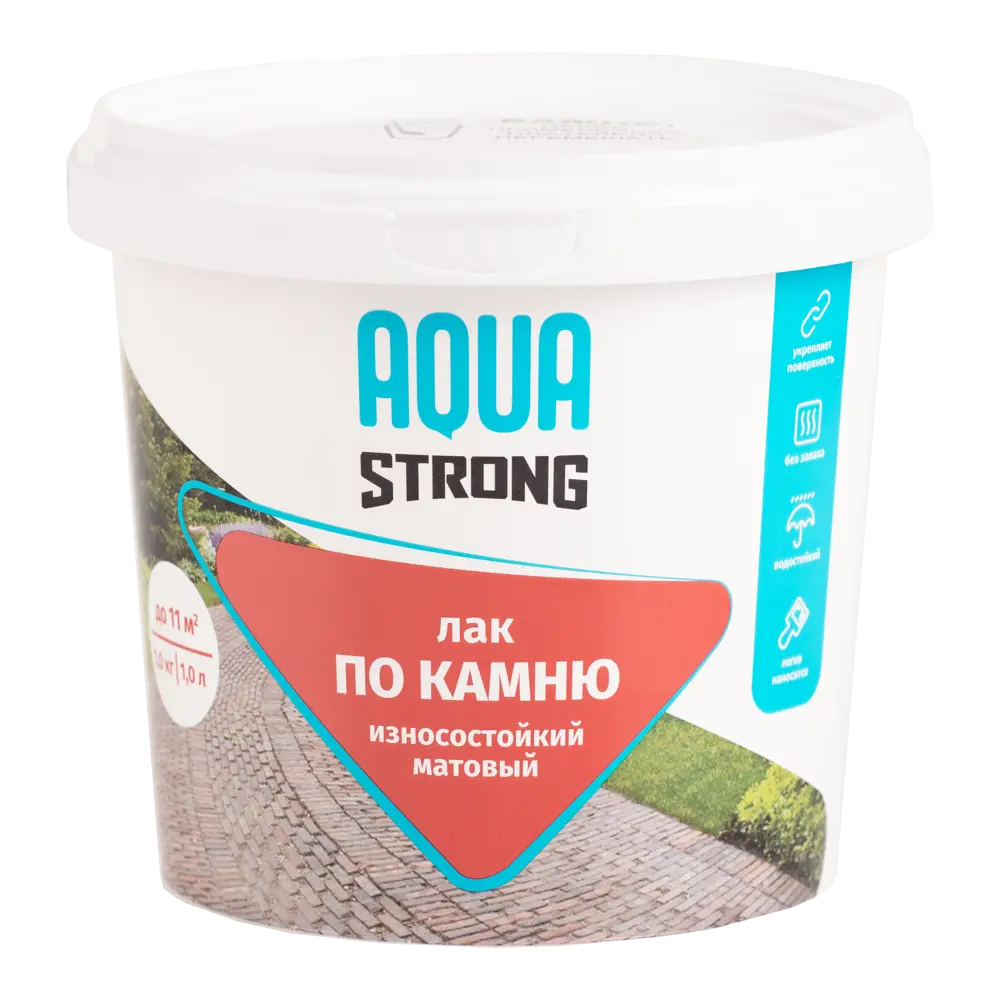 Лак по камню Aquastrong износостойкий матовый прозрачный 1.0 кг STLM-2043569 - Вид №1