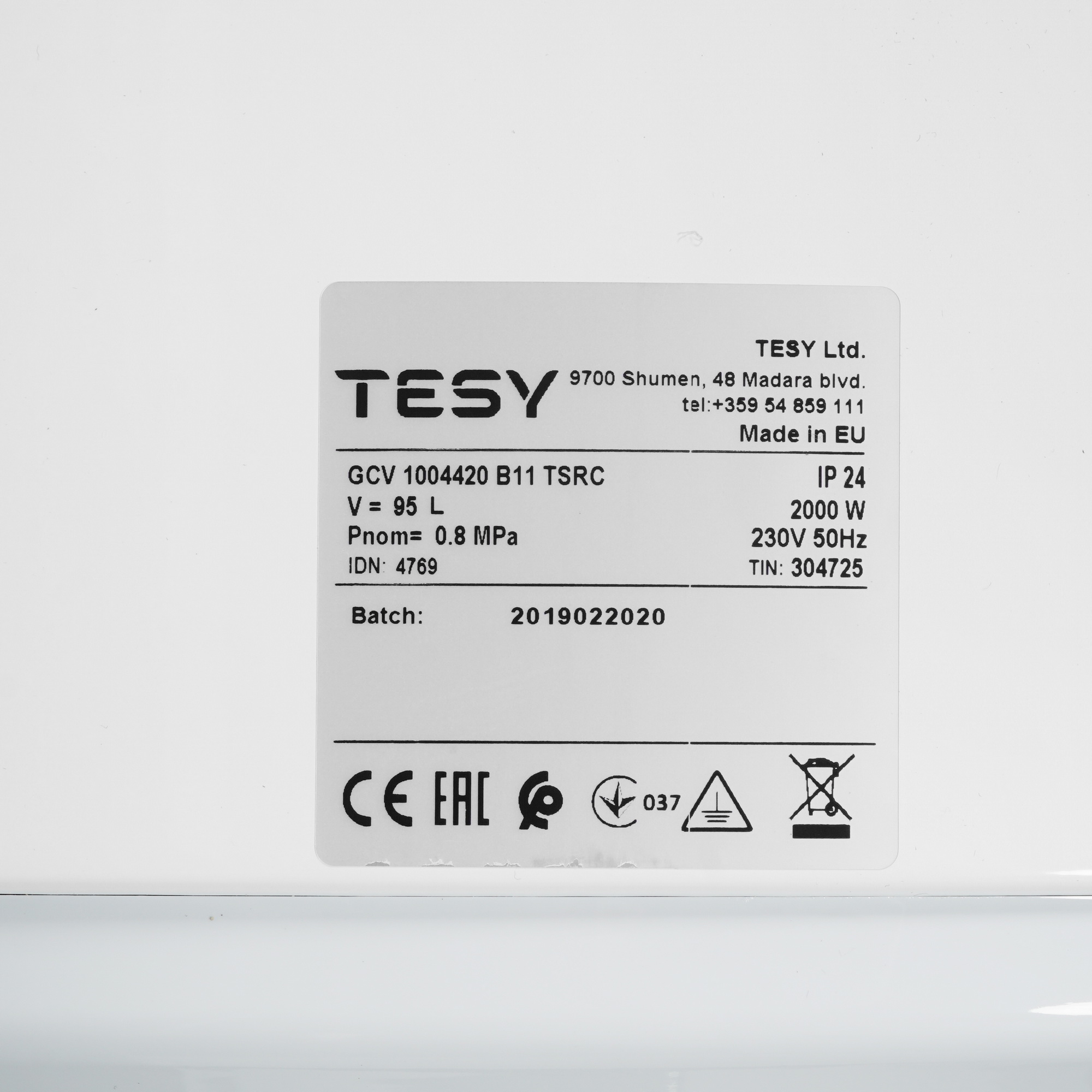 8196346 Водонагреватель электрический TESY GCV 1004420 B11 TSRC STDN-0143897 - Вид №3