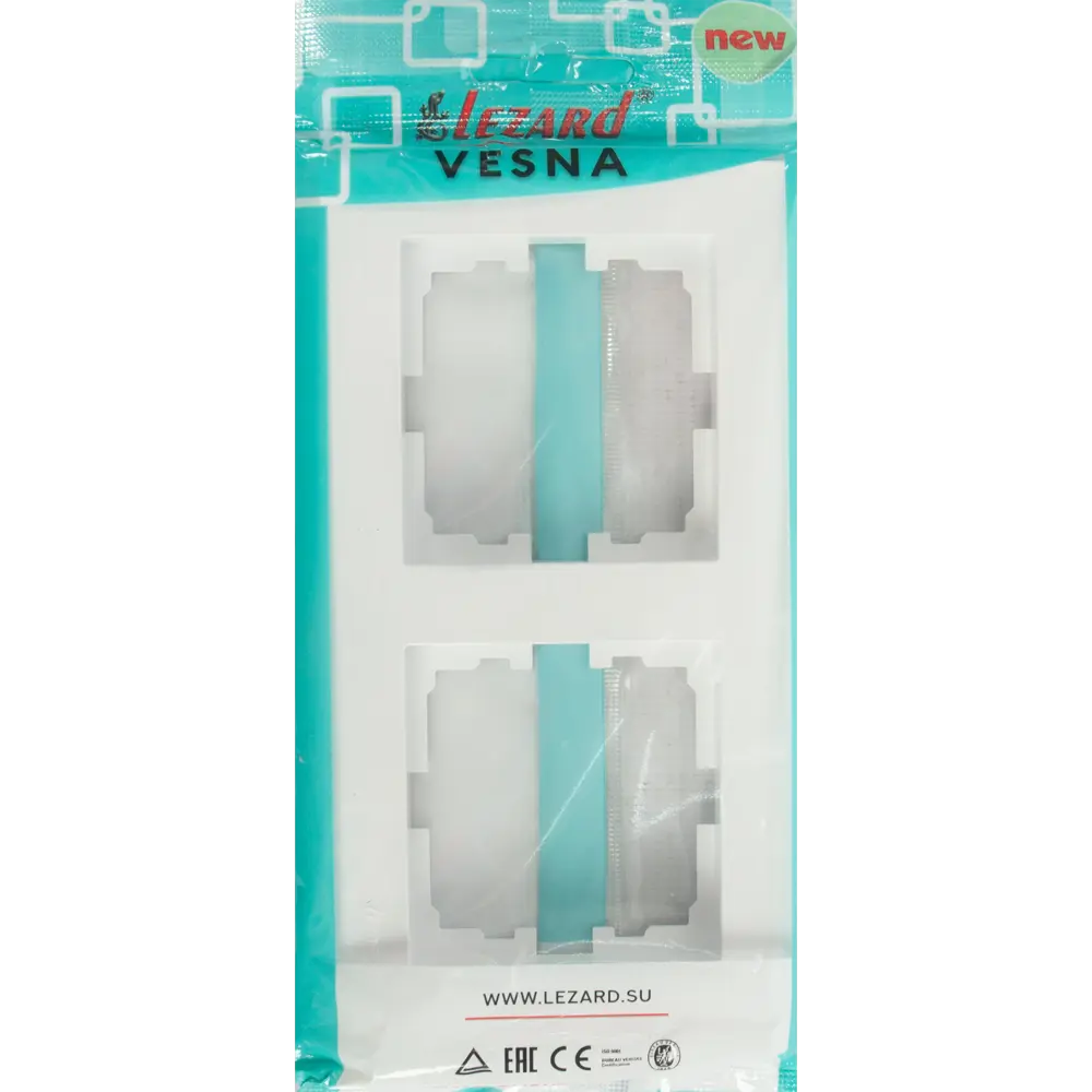 Рамка Lezard Vesna для двух розеток - белая глянцевая 84410578 STLM-1571568 - Вид №3